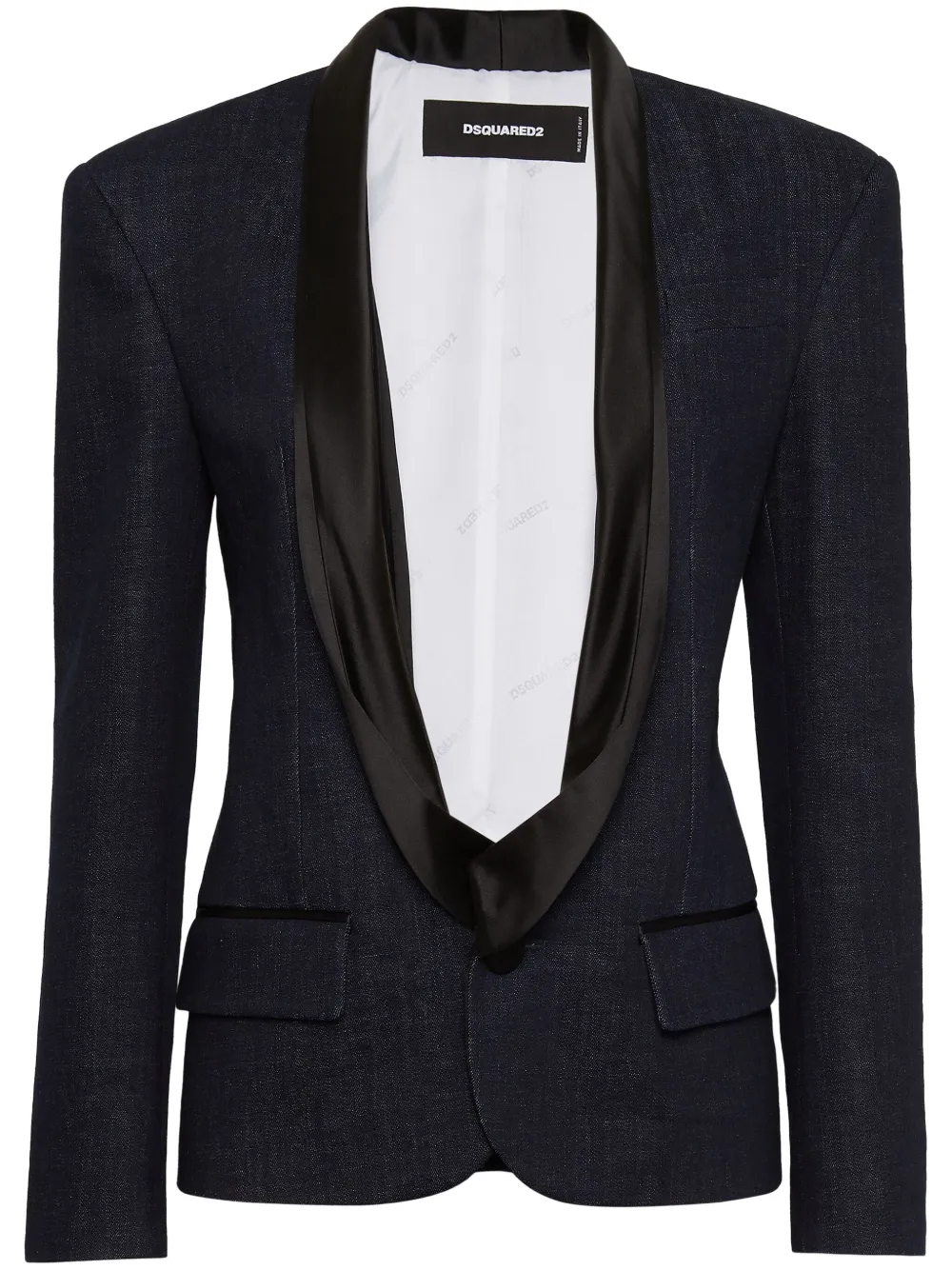 DSQUARED2 Blazer met sjaalkraag en enkele rij knopen Blauw