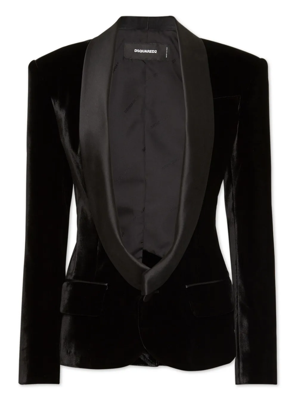 DSQUARED2 Blazer met sjaalkraag en enkele rij knopen Zwart