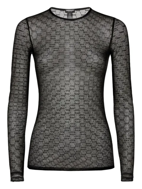 DSQUARED2 mesh long-sleeve top 