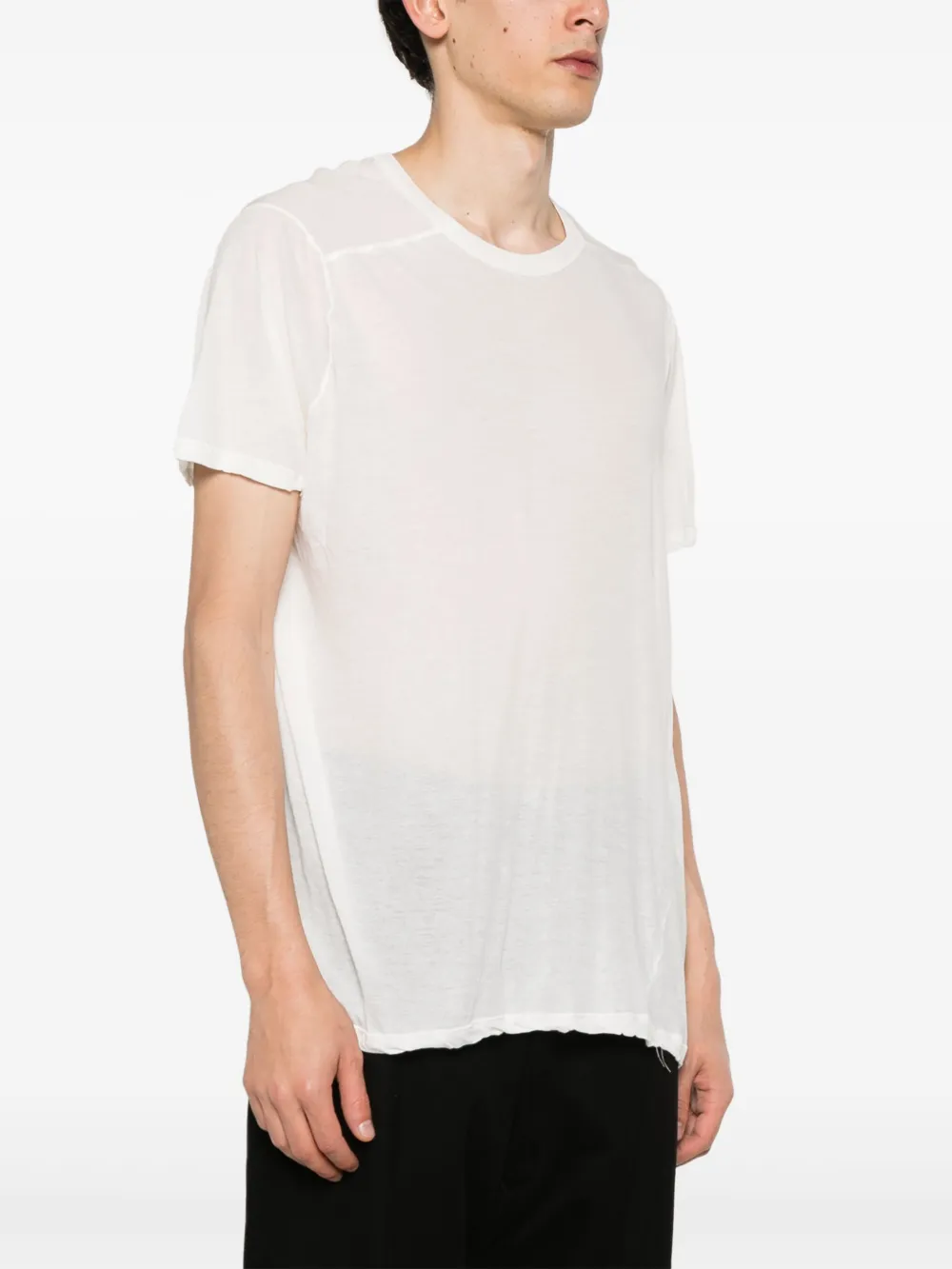 Rick Owens Drkshdw Level Cotton Semi-sheer T-shirt In White