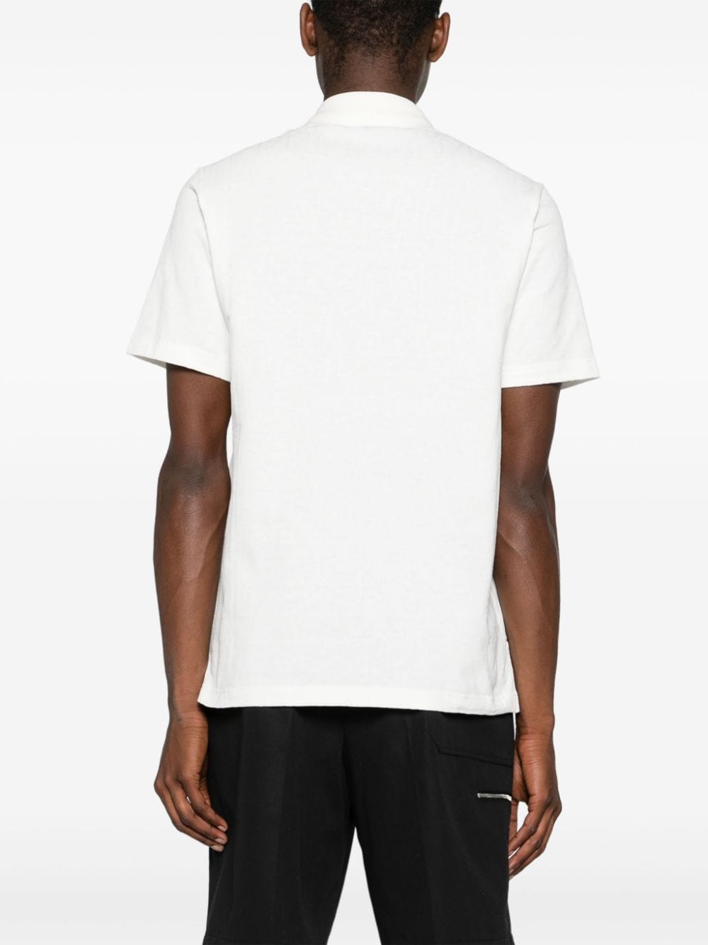 Shop Fendi Ff-pattern Cotton Polo Shirt In White