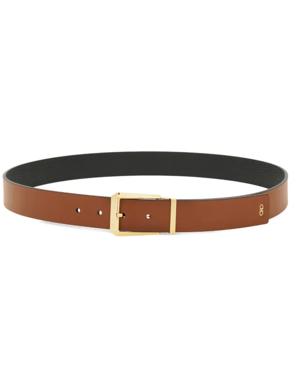 Ferragamo フェラガモ 35mm 両面レザー ベルト ブラウン 調整可能 Ferragamo リバーシブル レザーベルト | ブラウン | FARFETCH JP