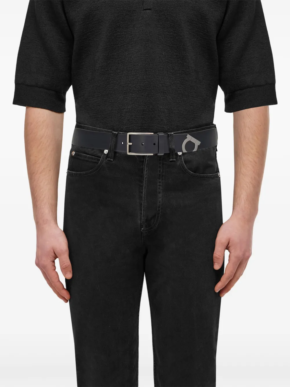 Ferragamo Gancini riem Zwart