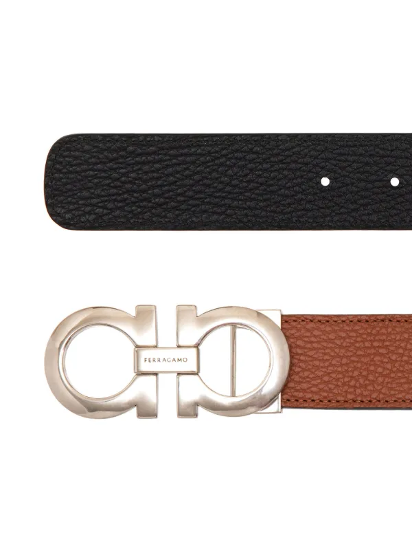 Ferragamo Reversible Gancini Leather Belt | Brown | FARFETCH