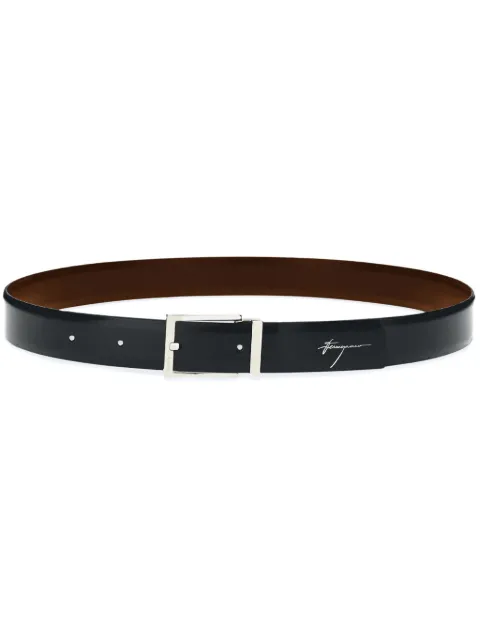 Ferragamo logo-engraved-buckle reversible leather belt