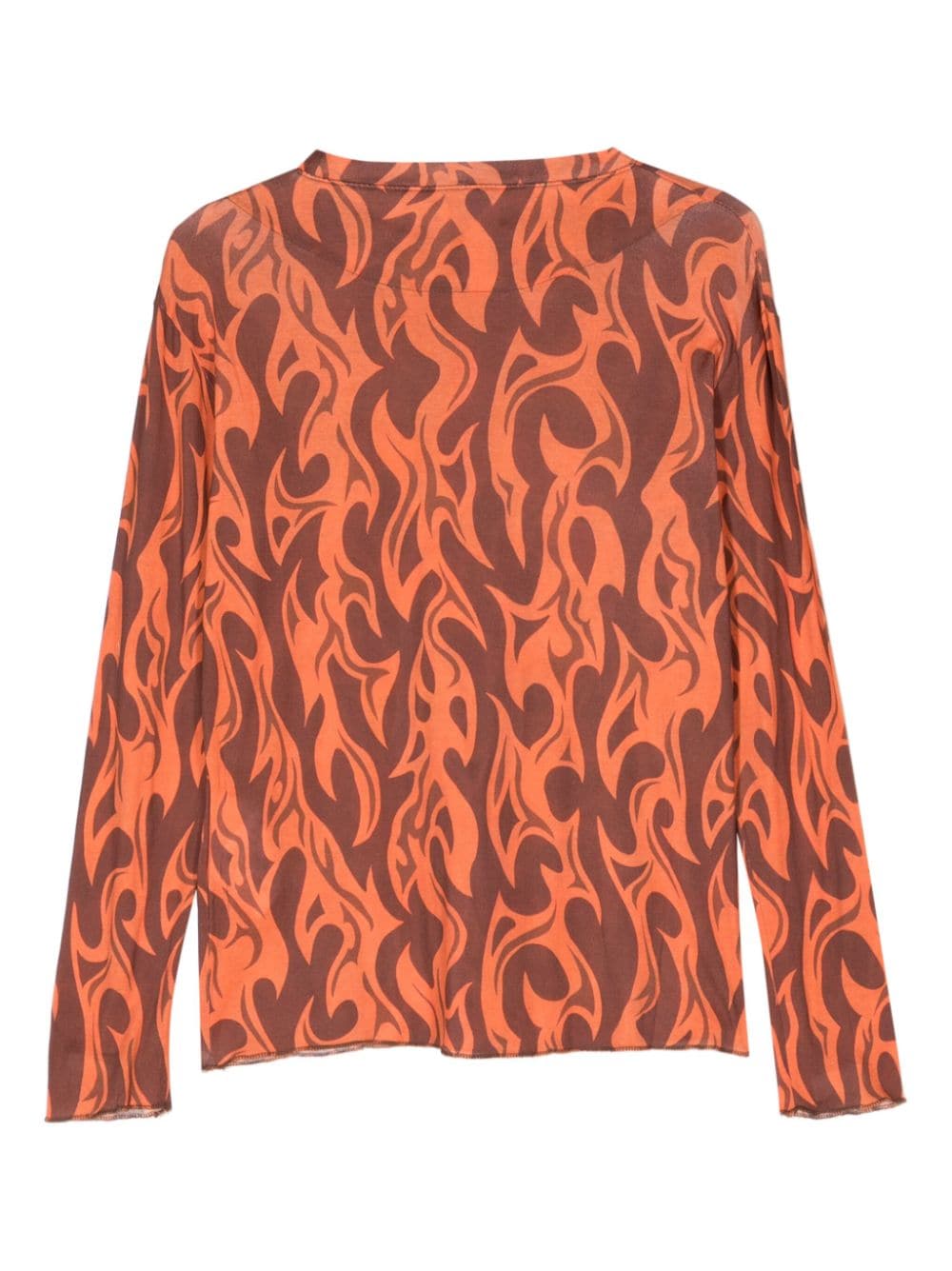 ERL T-shirt met vlammenprint - Oranje