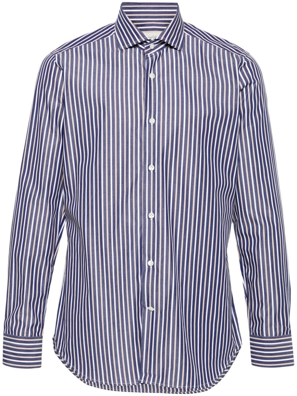 Tintoria Mattei Striped Cotton Shirt In Blue