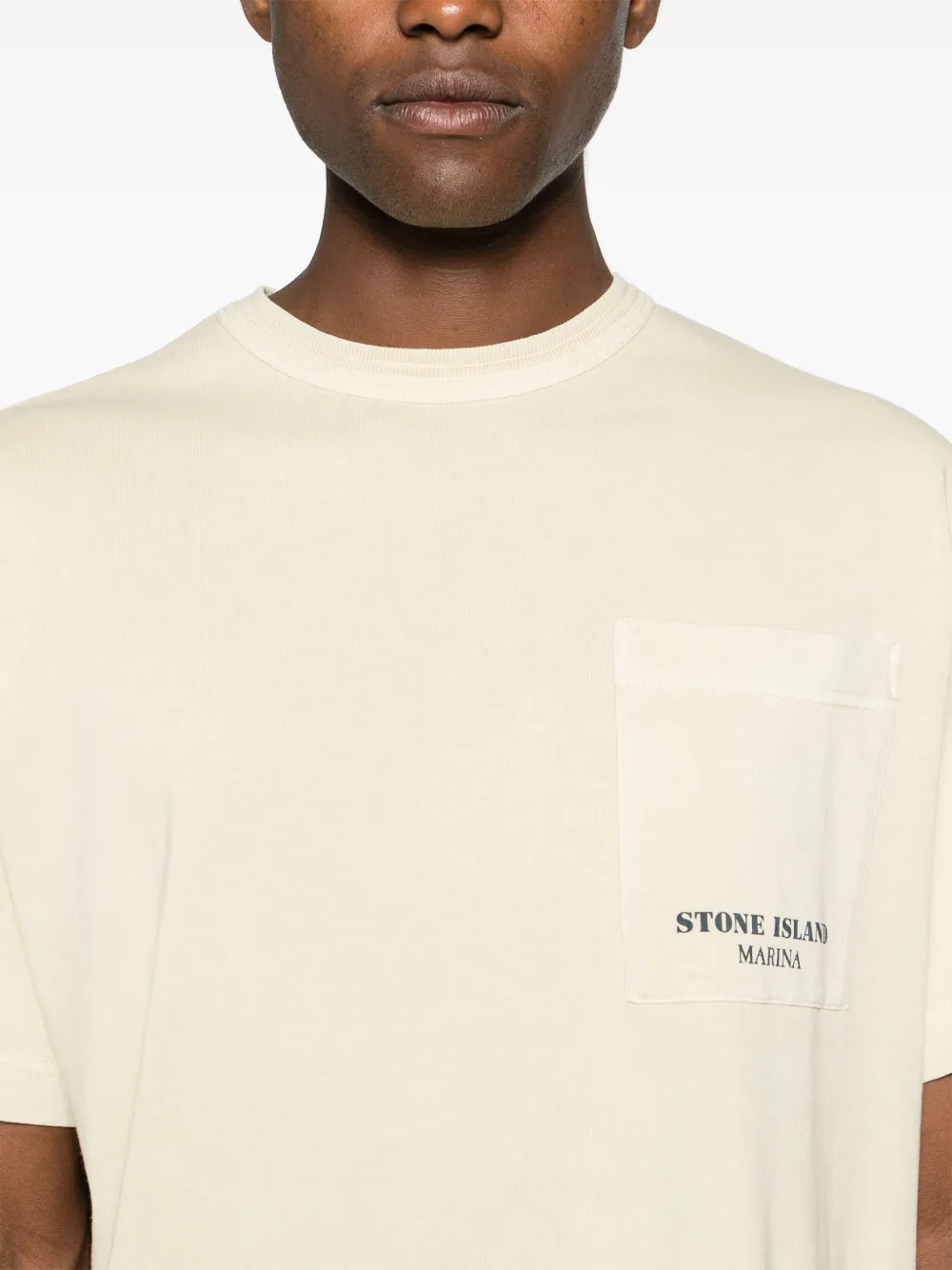 Stone Island Gestreept T-shirt Beige