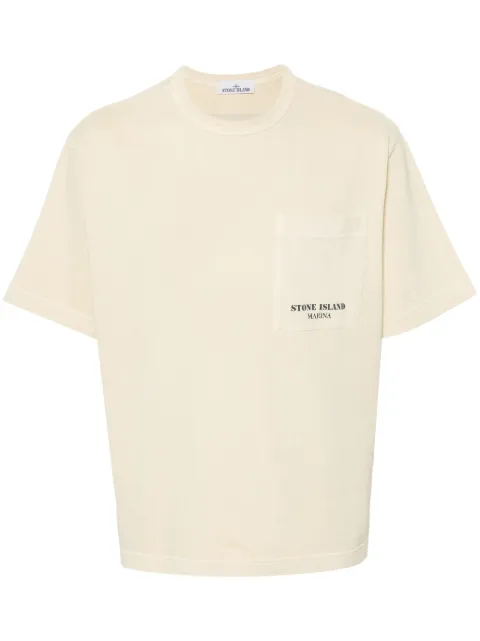 Stone Island t-shirt en coton à rayures
