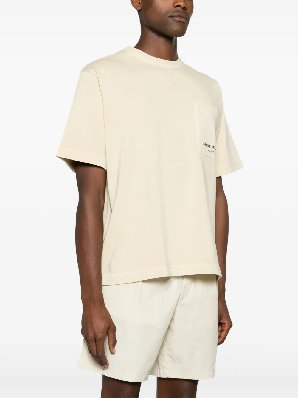 Stone Island Gestreept T-shirt Beige