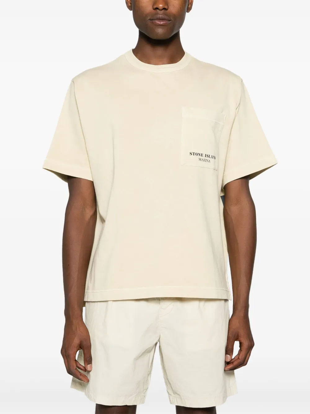 Stone Island Gestreept T-shirt Beige