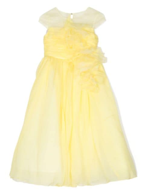 MARCHESA KIDS COUTURE flower-embellished crepe dress