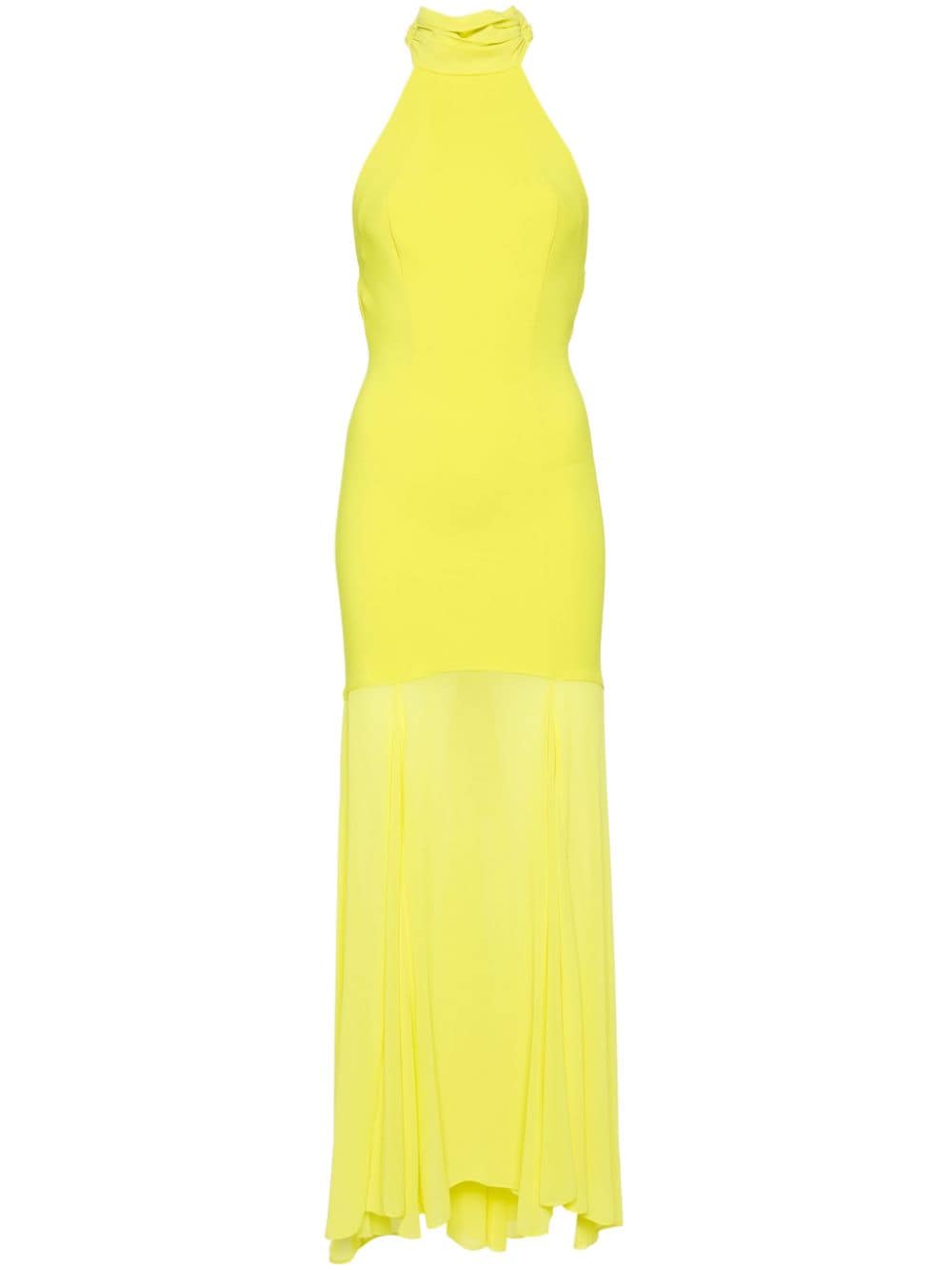 Elisabetta Franchi halterneck maxi dress Geel