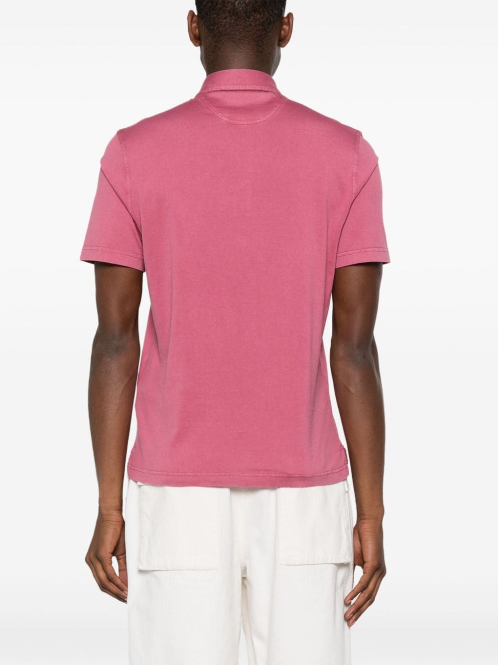 Shop Fedeli Short-sleeve Cotton Polo Shirt In Pink