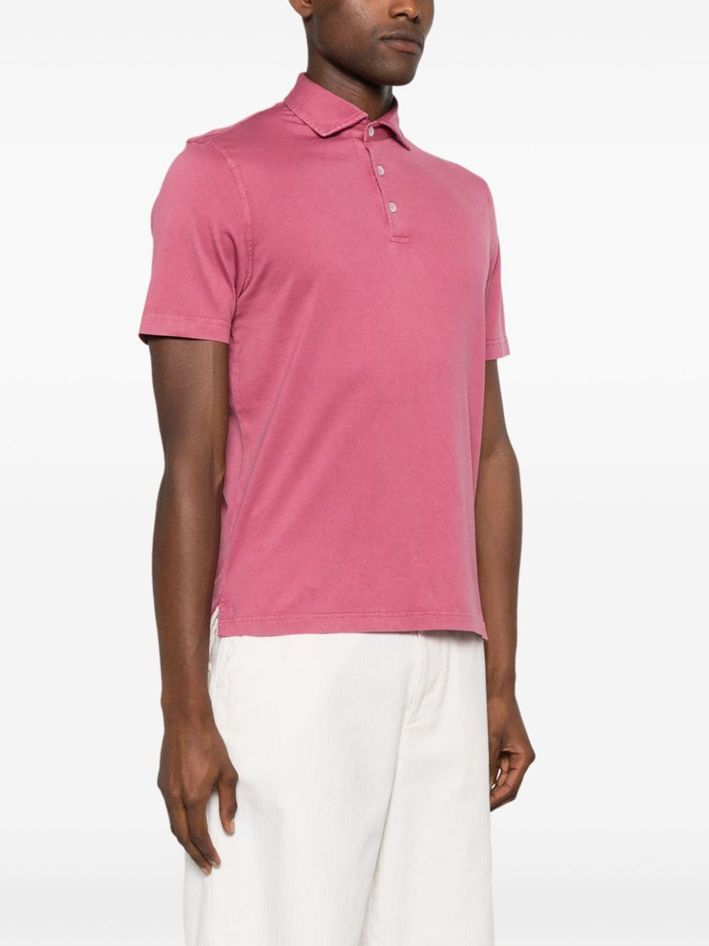 Shop Fedeli Short-sleeve Cotton Polo Shirt In Pink