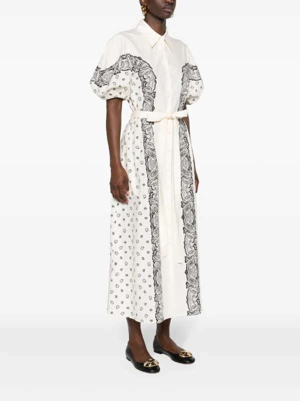 Chloé バンダナプリント シャツドレス | ホワイト | FARFETCH JP