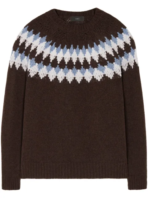 Alanui fair isle intarsia-knit wool sweater