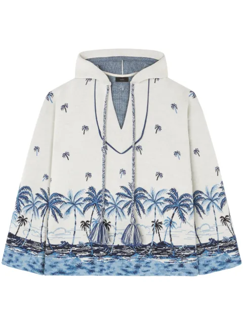 Alanui hoodie tejida con estampado floral