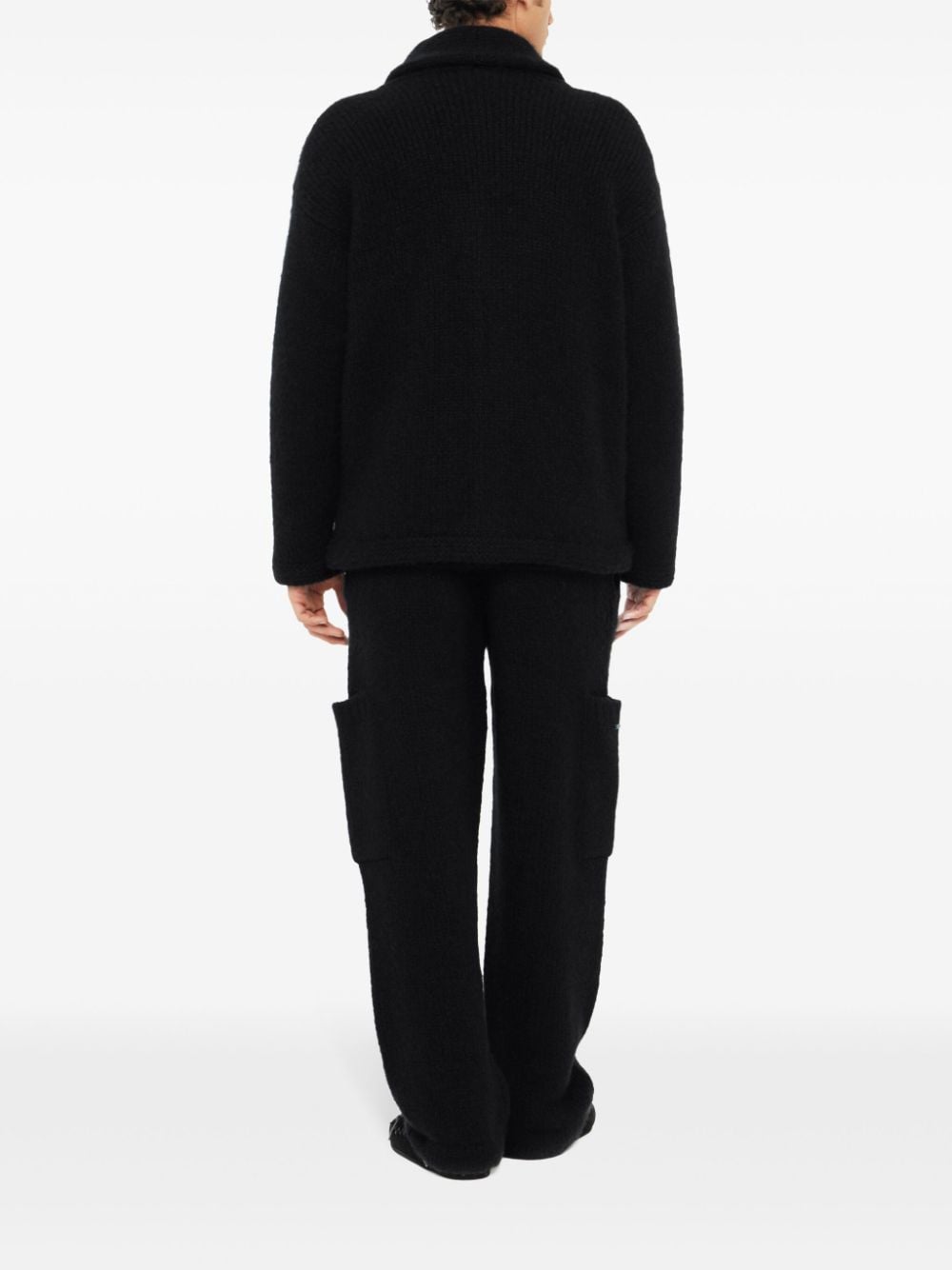 Shop Alanui Finest Ribbed Cardigan In Black