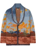 Alanui landscape print-knitted cardigan - Blue