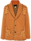 Alanui bandana-jacquard cashmere cardigan - Orange