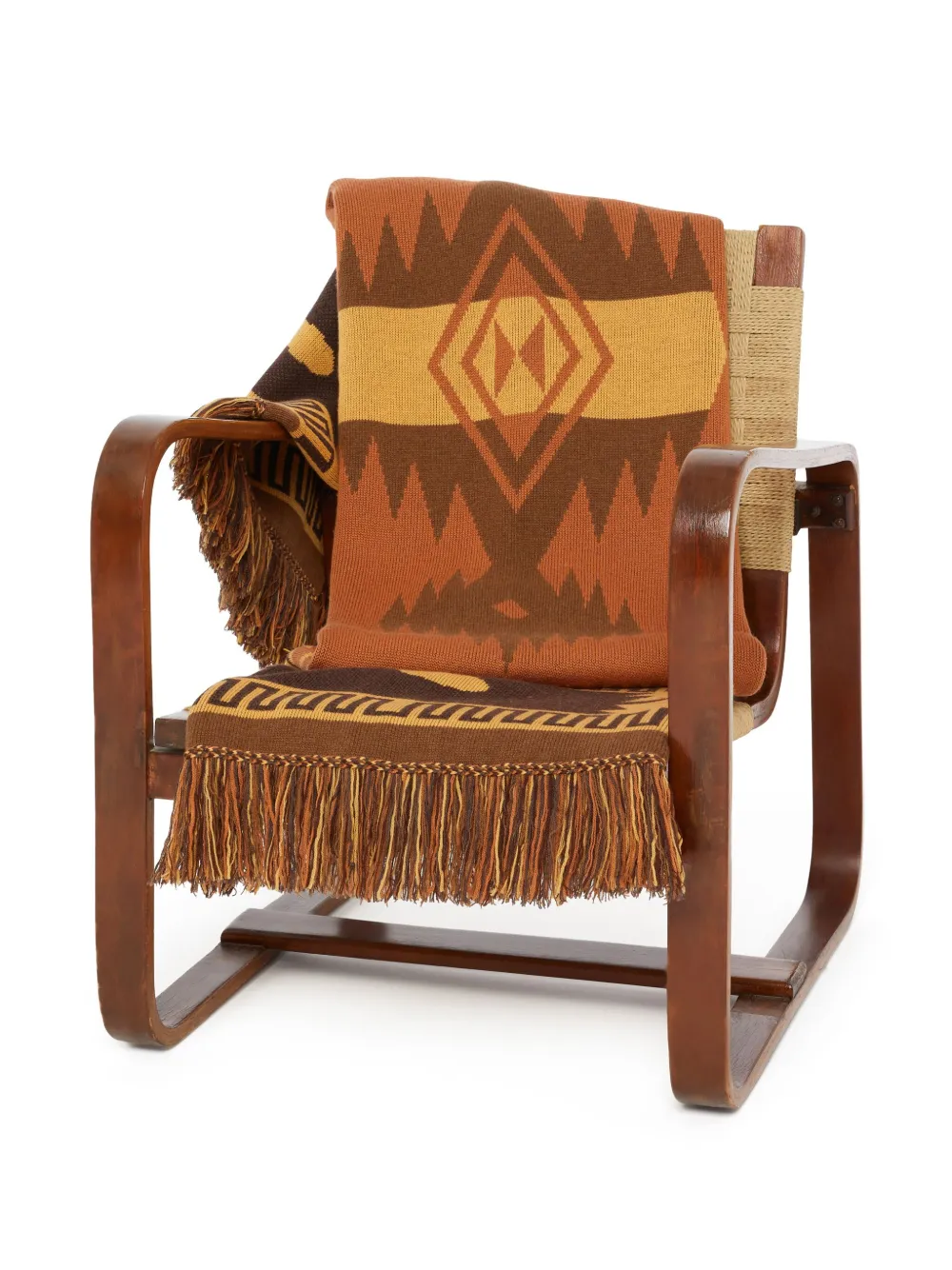 Alanui Icon Jacquard Wool Blanket In Orange