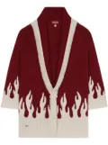 Alanui flame-motif wool-blend cardigan - Red