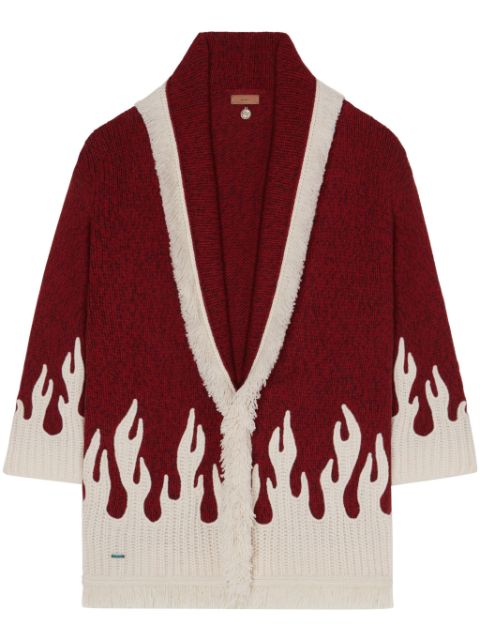 Alanui flame-motif wool-blend cardigan Women