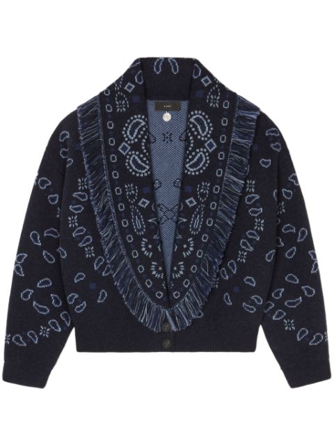 Alanui bandana-pattern knitted bomber jacket Women