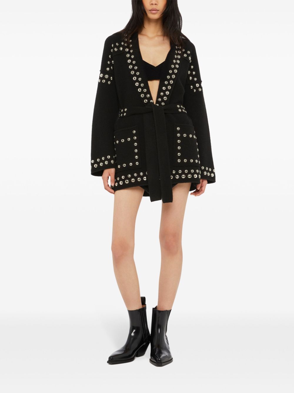 Alanui stud-embellished virgin-wool cardigan Women