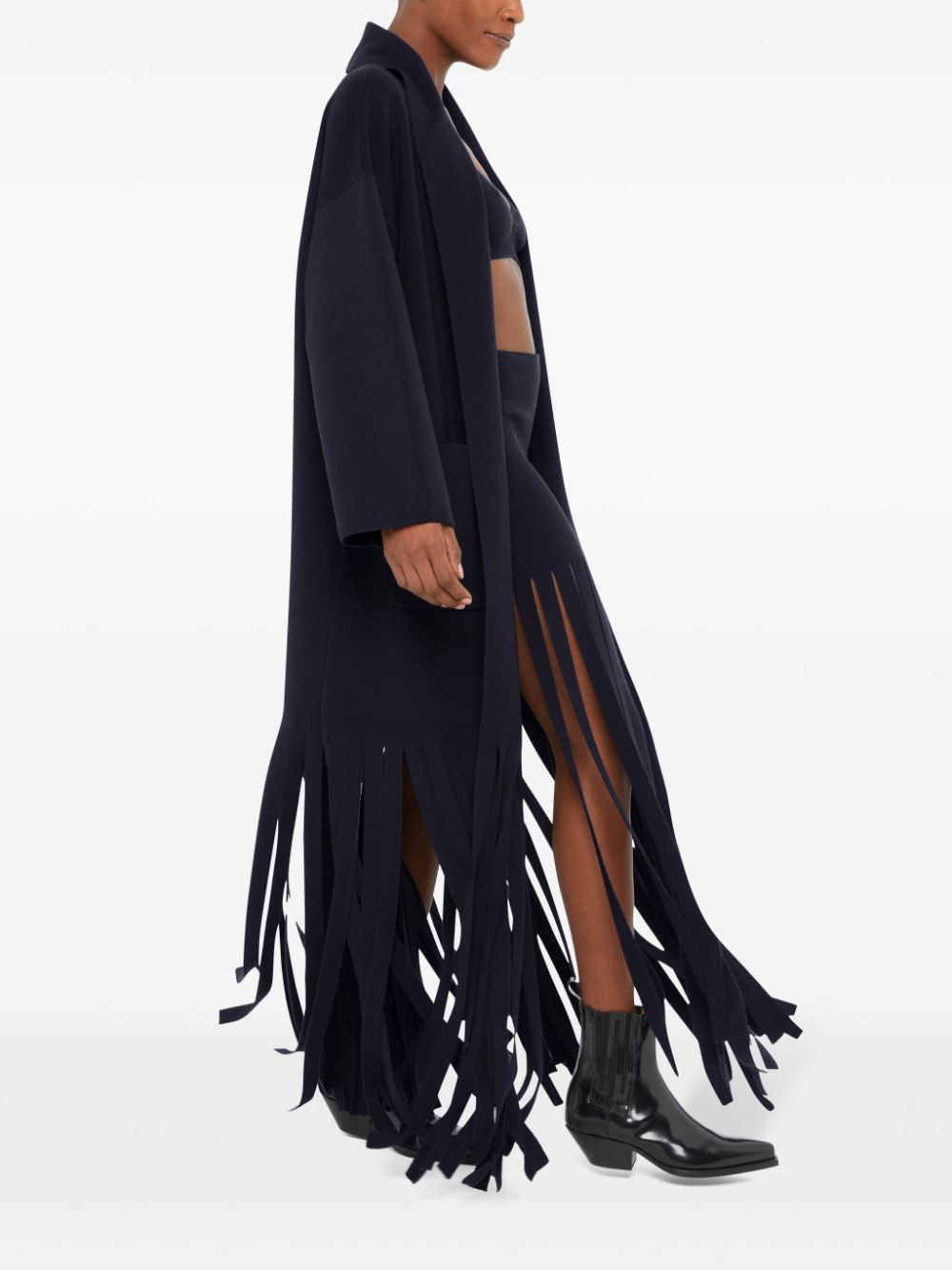 Alanui fringed belted coat Women