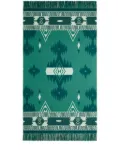 Alanui Icon jacquard wool blanket - Green