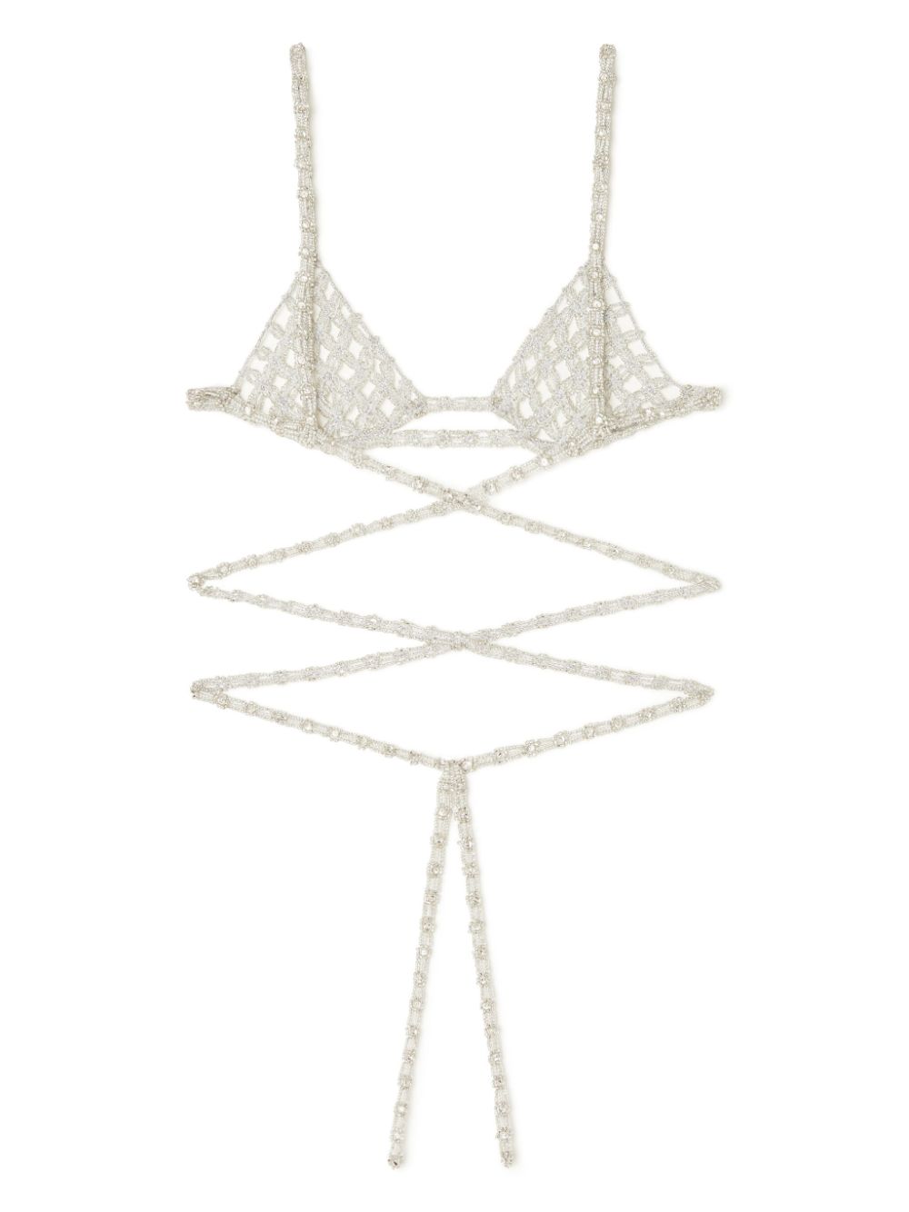 Alanui lace-up triangle bra Women