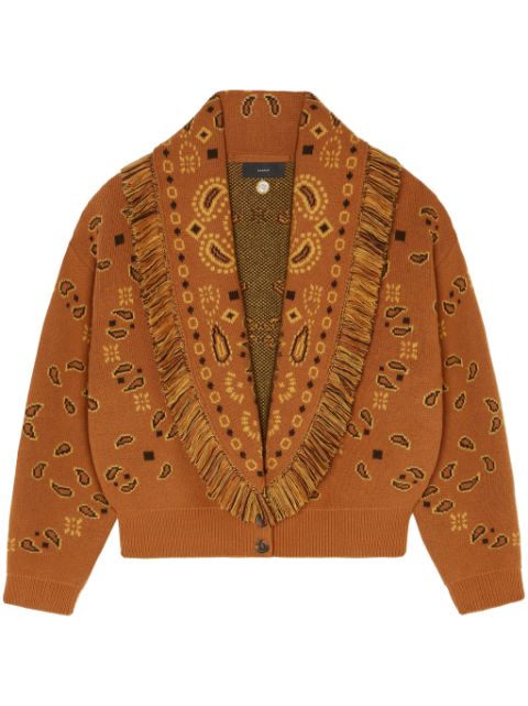 Alanui bandana-pattern cashmere cardigan Women