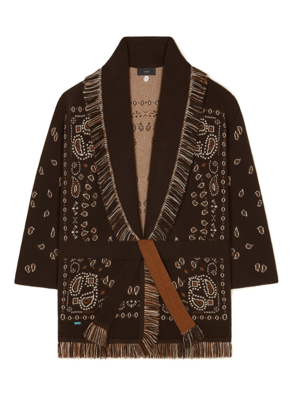 Alanui bandana-pattern cashmere cardigan Women