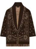Alanui bandana-pattern cashmere cardigan - Brown