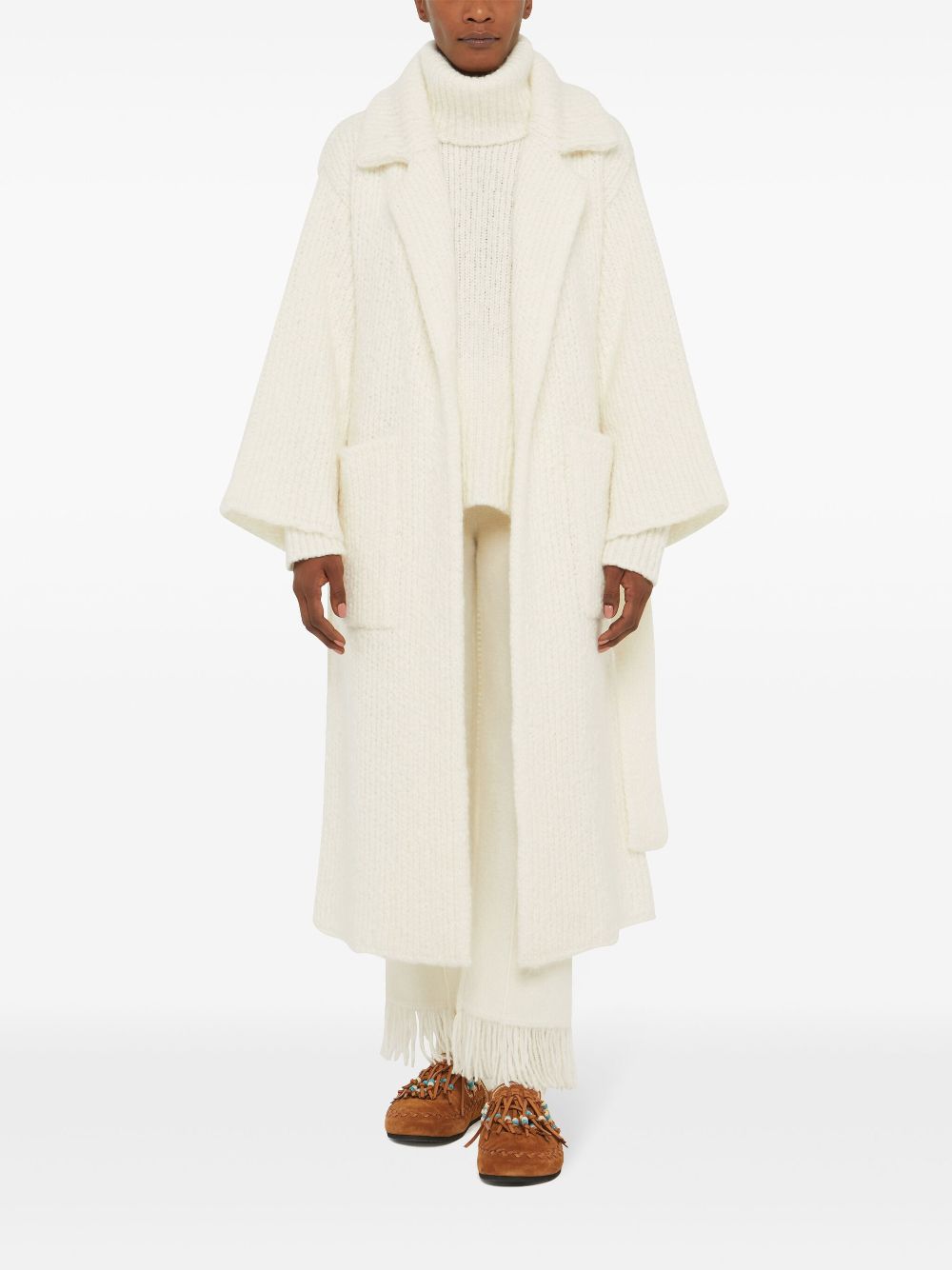 Alanui knitted robe coat - White