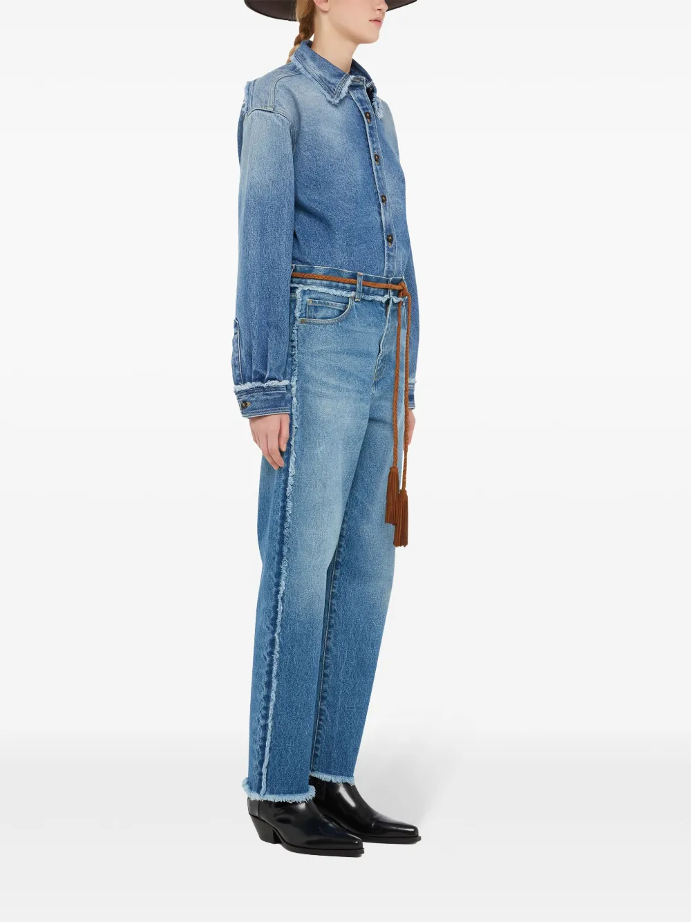 Affordable Alanui fringed straight jeans Women