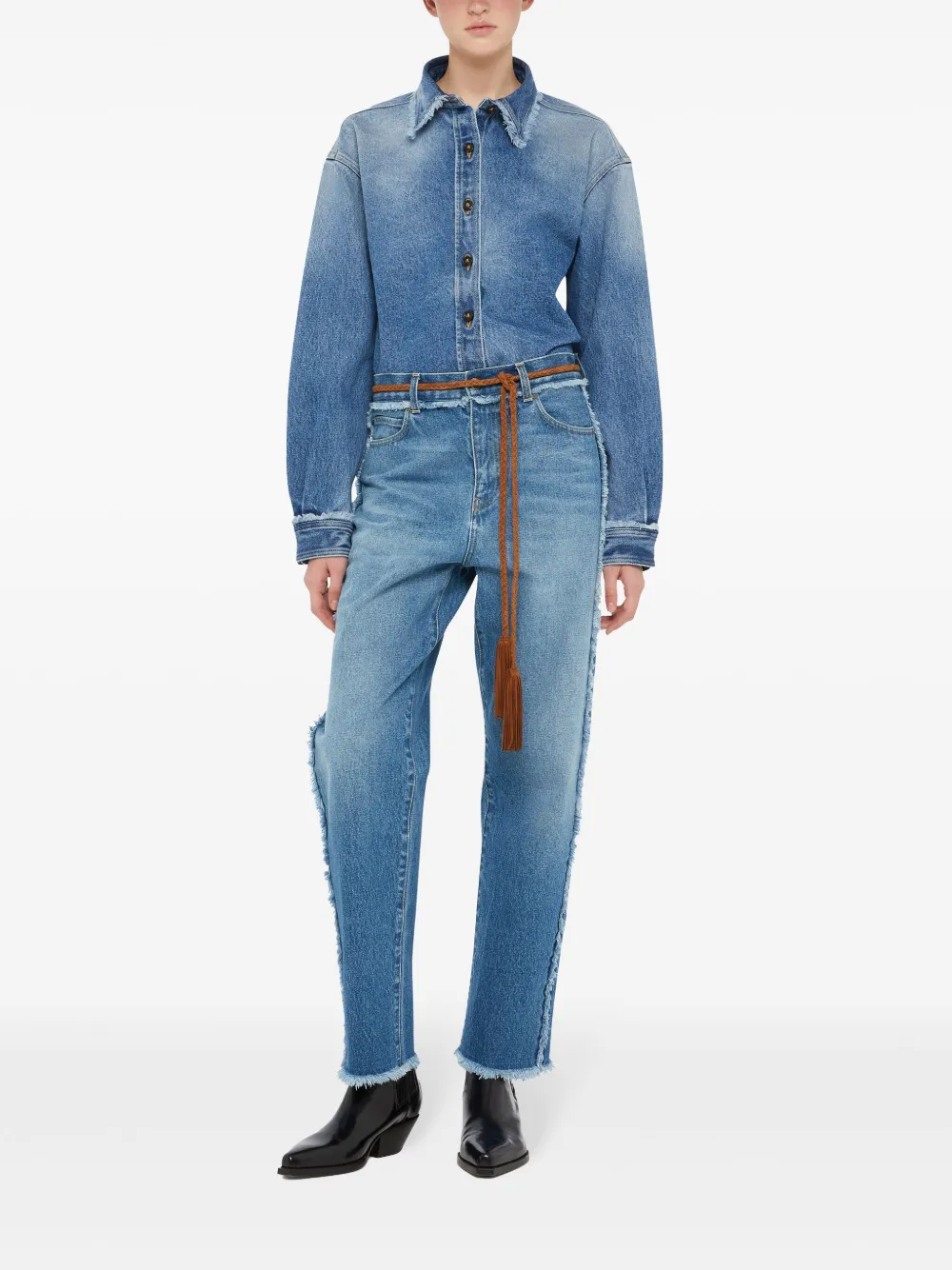 Affordable Alanui fringed straight jeans Women