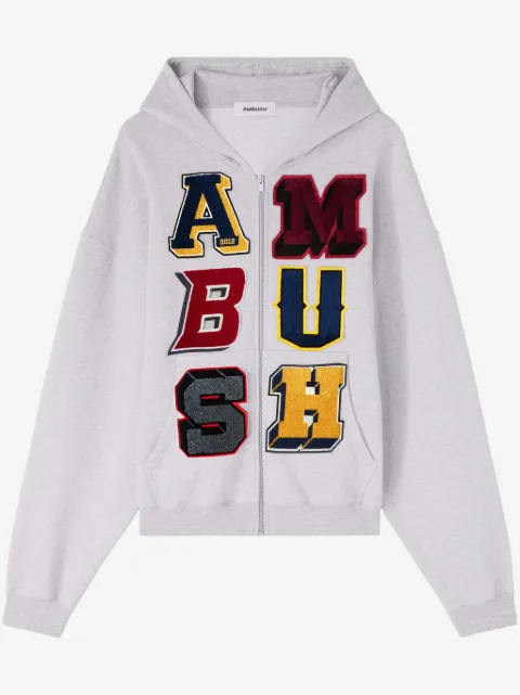 AMBUSH logo-patch zip-up hoodie