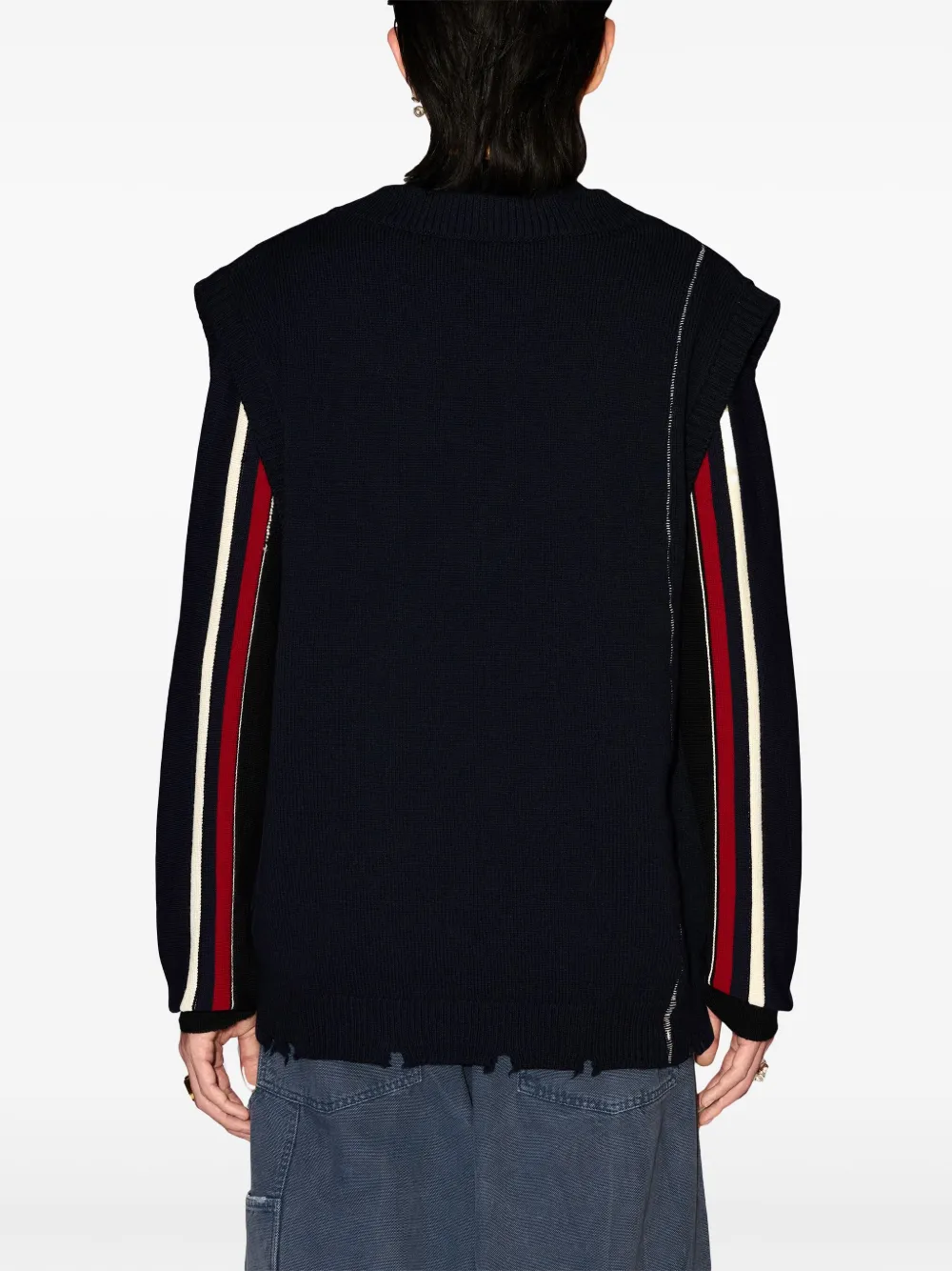 AMBUSH Gerafelde gebreide spencer Blauw