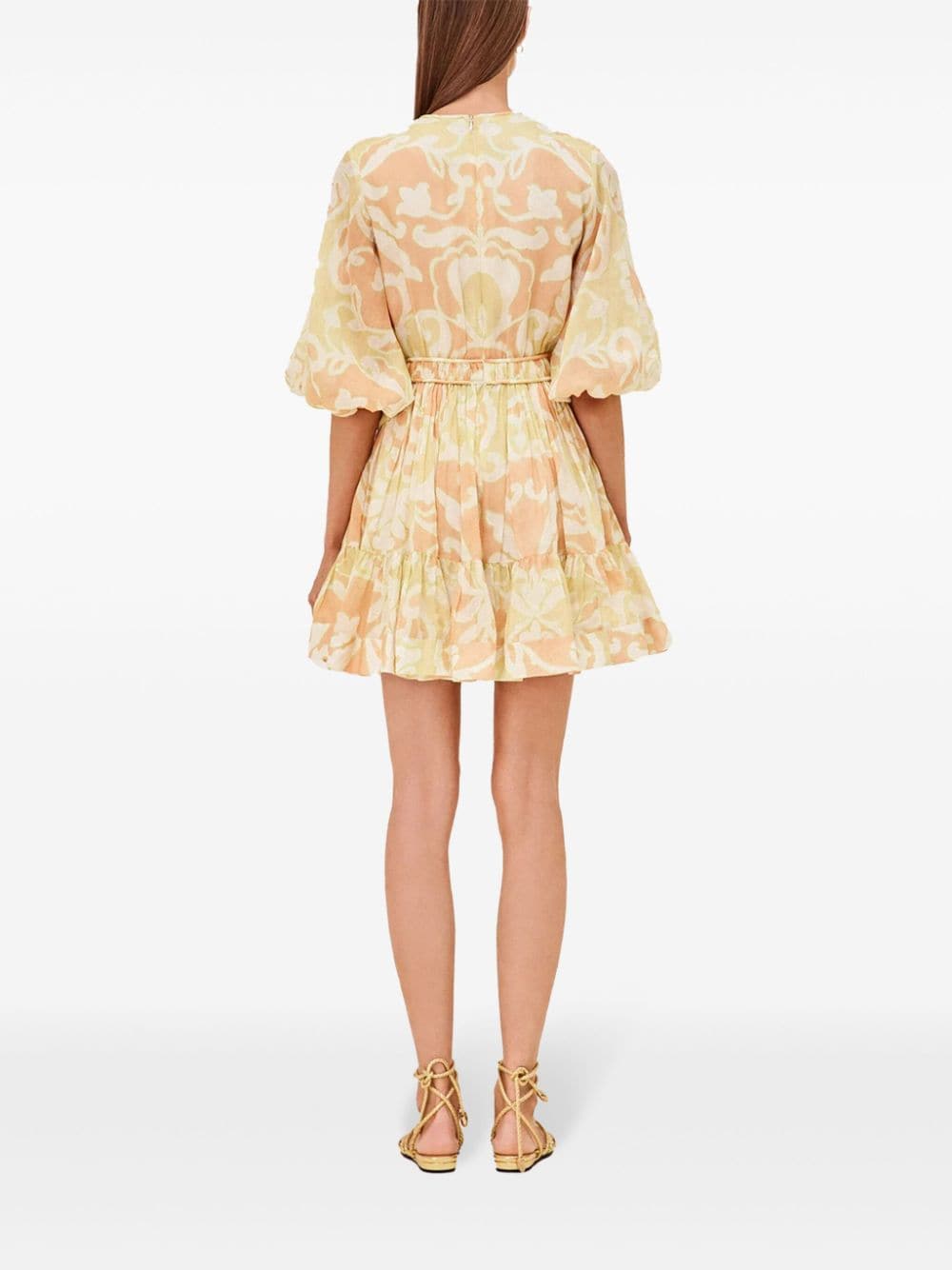 Shop Alexis Capri Printed Mini Dress In Yellow