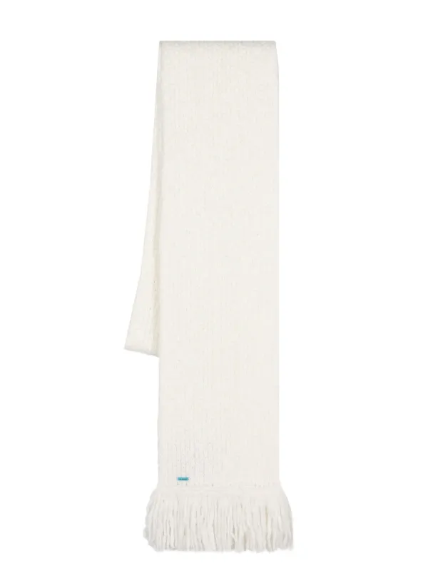 スカーフ ALANUI Woman Scarf White LWMA011F23KNI002 0310 Alanui Finest Scarf in White for Women | Alanui®
