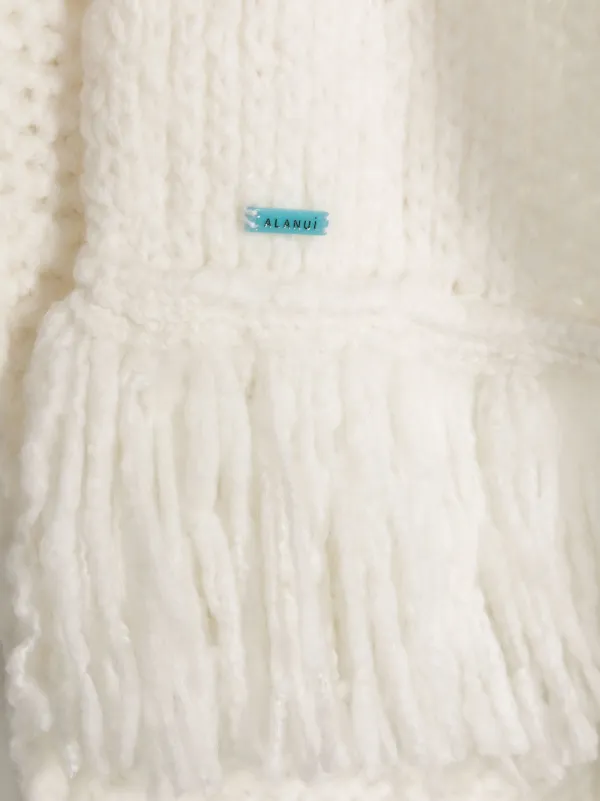 Alanui Finest chunky-knit Scarf | White | FARFETCH JO