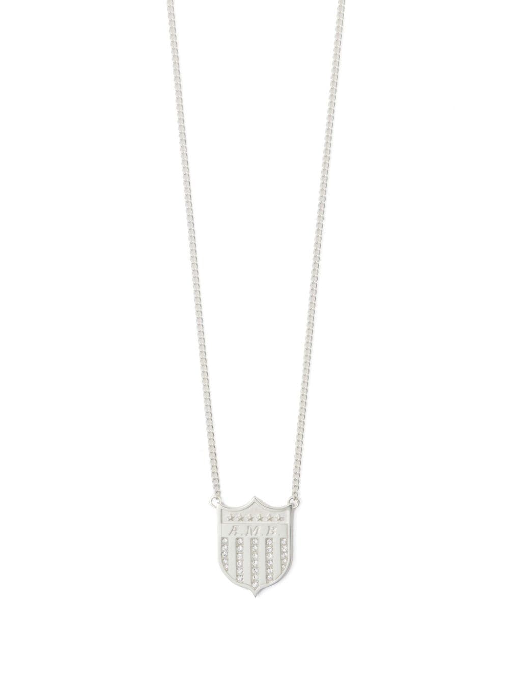 AMBUSH varsity shield pendant necklace - Zilver