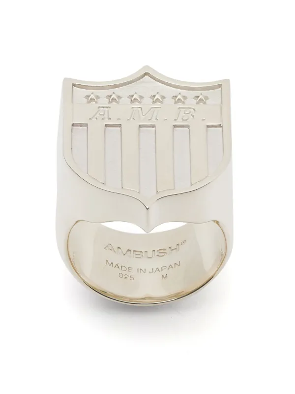 国内発送/送料関税込【AMBUSH】VARSITY SHIELD RING AMBUSH Varsity Shield リング | シルバートーン | FARFETCH JP