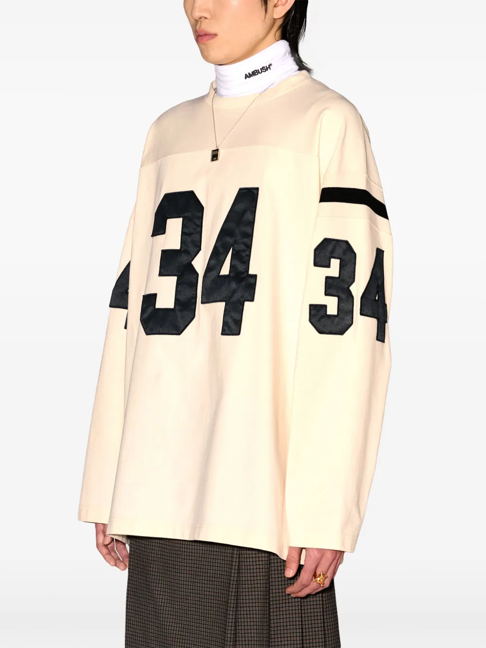 AMBUSH Katoenen Football T-shirt Beige