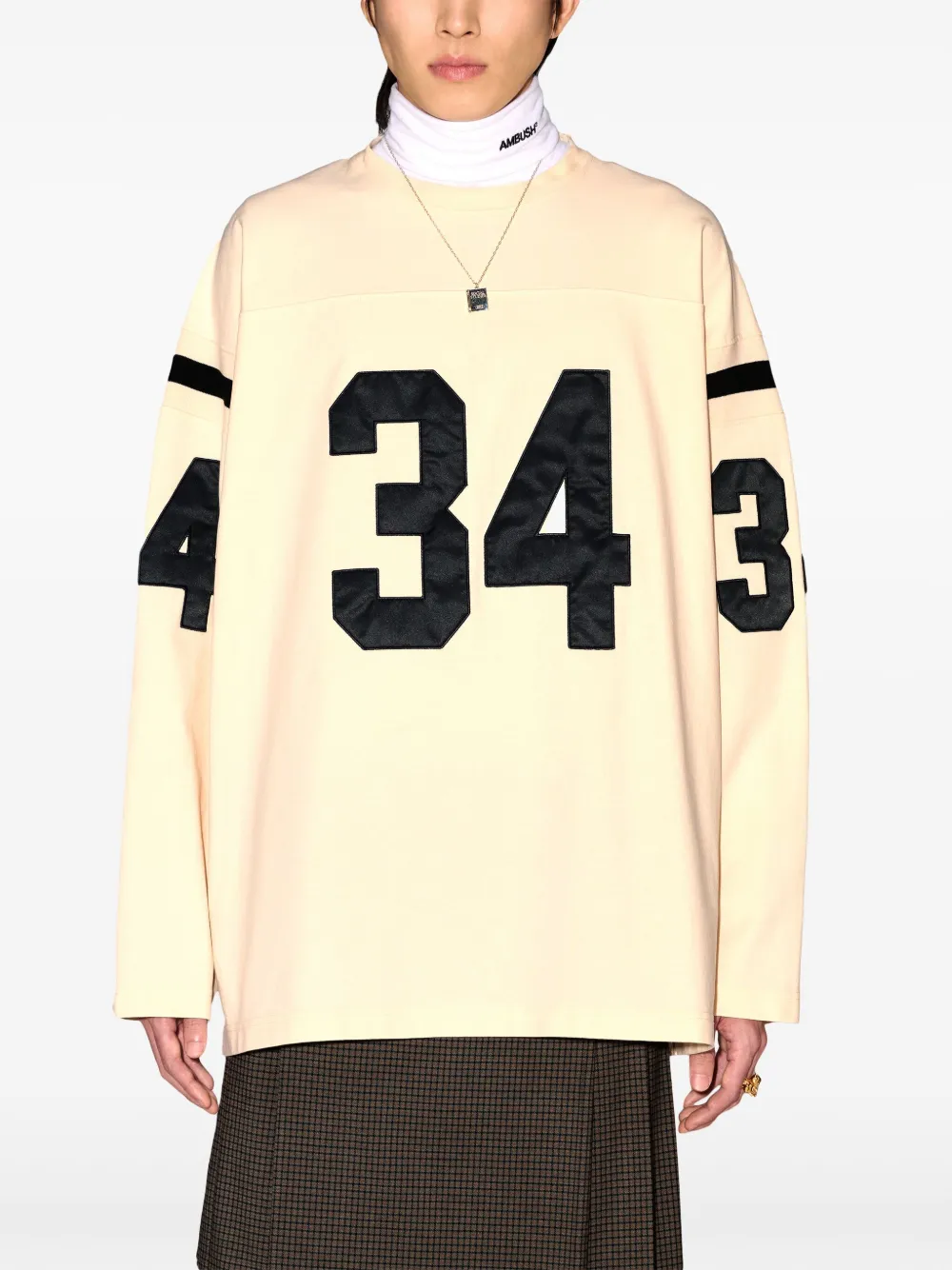 AMBUSH Katoenen Football T-shirt Beige