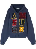 AMBUSH logo-patch zip-up hoodie - Blue