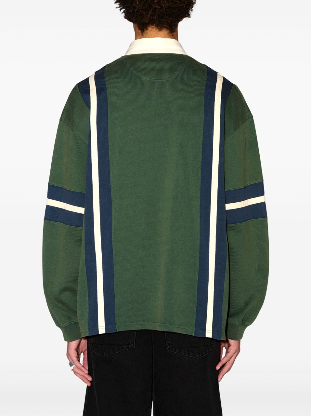 Shop Ambush Striped Rugby Polo Shirt In Green